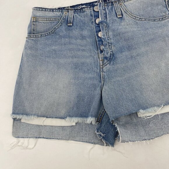 Hudson Denim 26 Distressed Sloane Step Hem Button Fly Light Wash Cutoffs Shorts - Picture 5 of 15